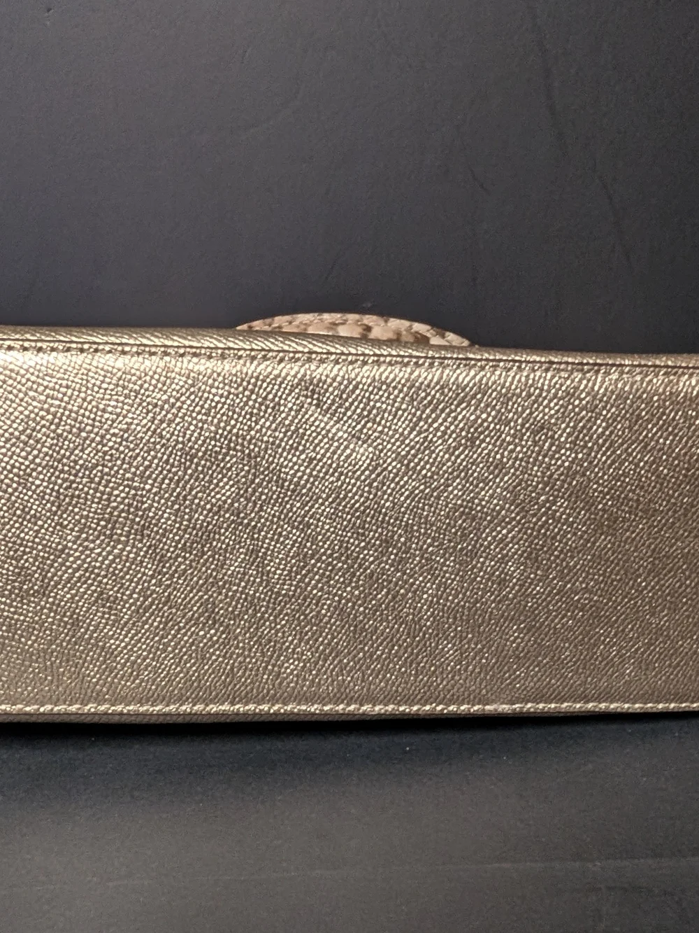 Coach Metallic Silver Leather Mini Sierra Satchel Bag F38057 Snakeskin Trim